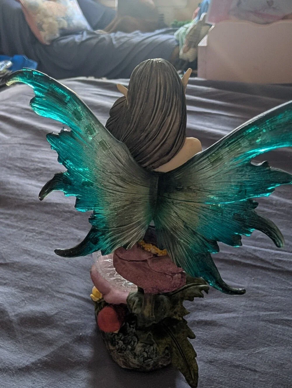 Gorgeous Gothic Fantasy Fairy Statue with Light-Up Crystal Orb